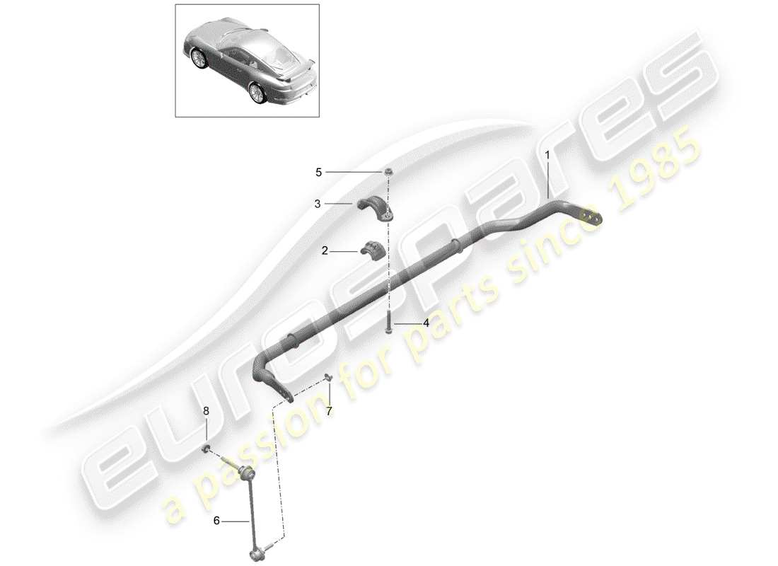 porsche 2016 (991-1 r/gt3/rs) stabilizer part diagram