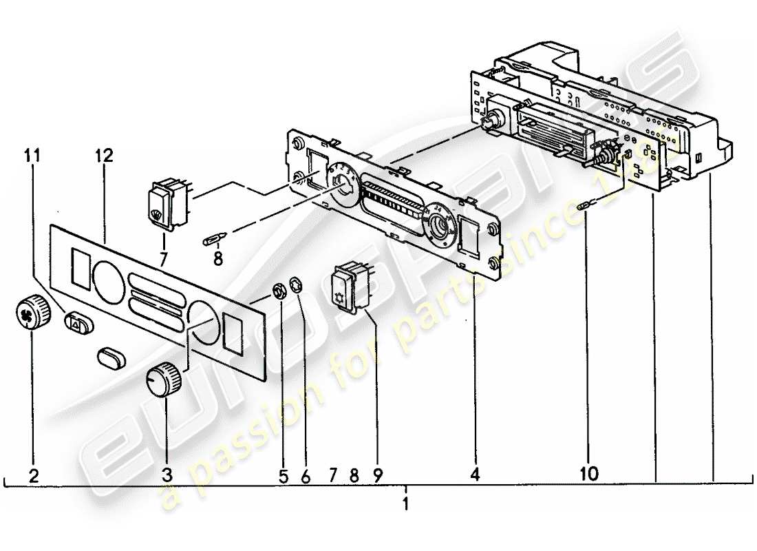 porsche 1994 (968) control switch part diagram