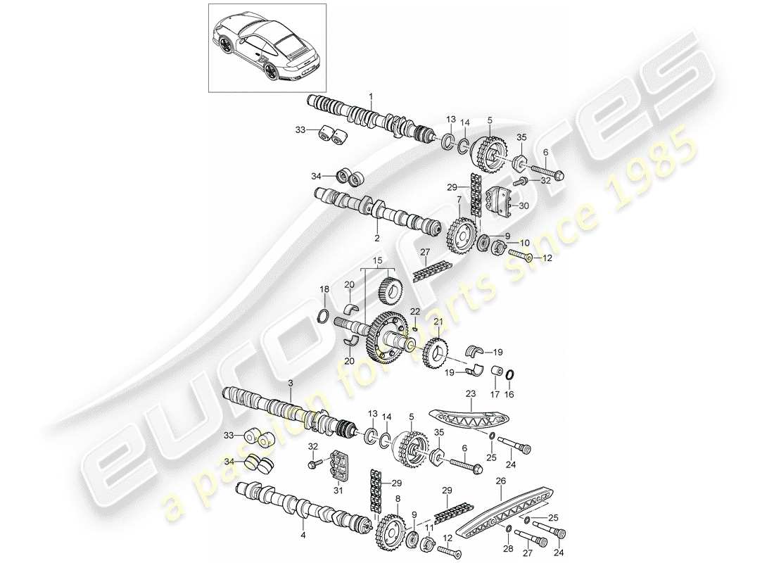 porsche 2007 (997-1 turbo / gt2) valve control part diagram