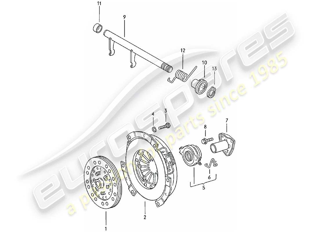 porsche 1981 (924) clutch part diagram