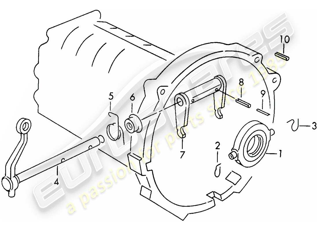 porsche 356/356a (1952) clutch release - g >> 25 000 part diagram