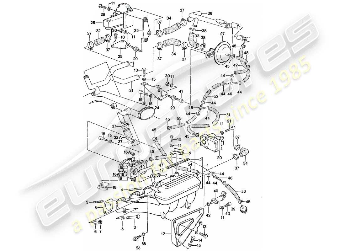 a part diagram from the porsche 924 parts catalogue