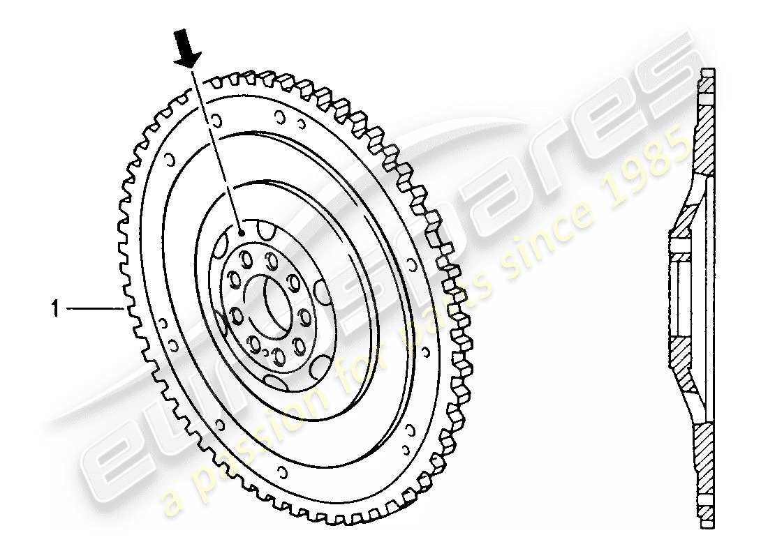 a part diagram from the porsche 1986 (refurbished and exchange catalogue) parts catalogue