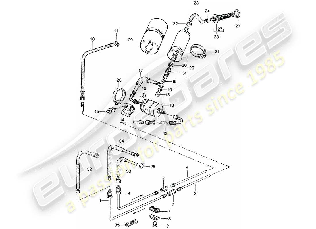 a part diagram from the porsche 944 parts catalogue