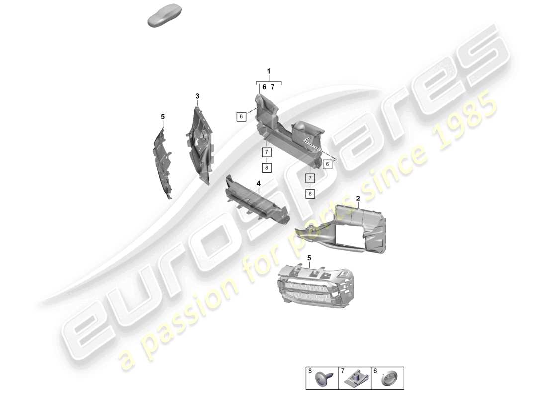 a part diagram from the porsche 2019 (992-1) parts catalogue