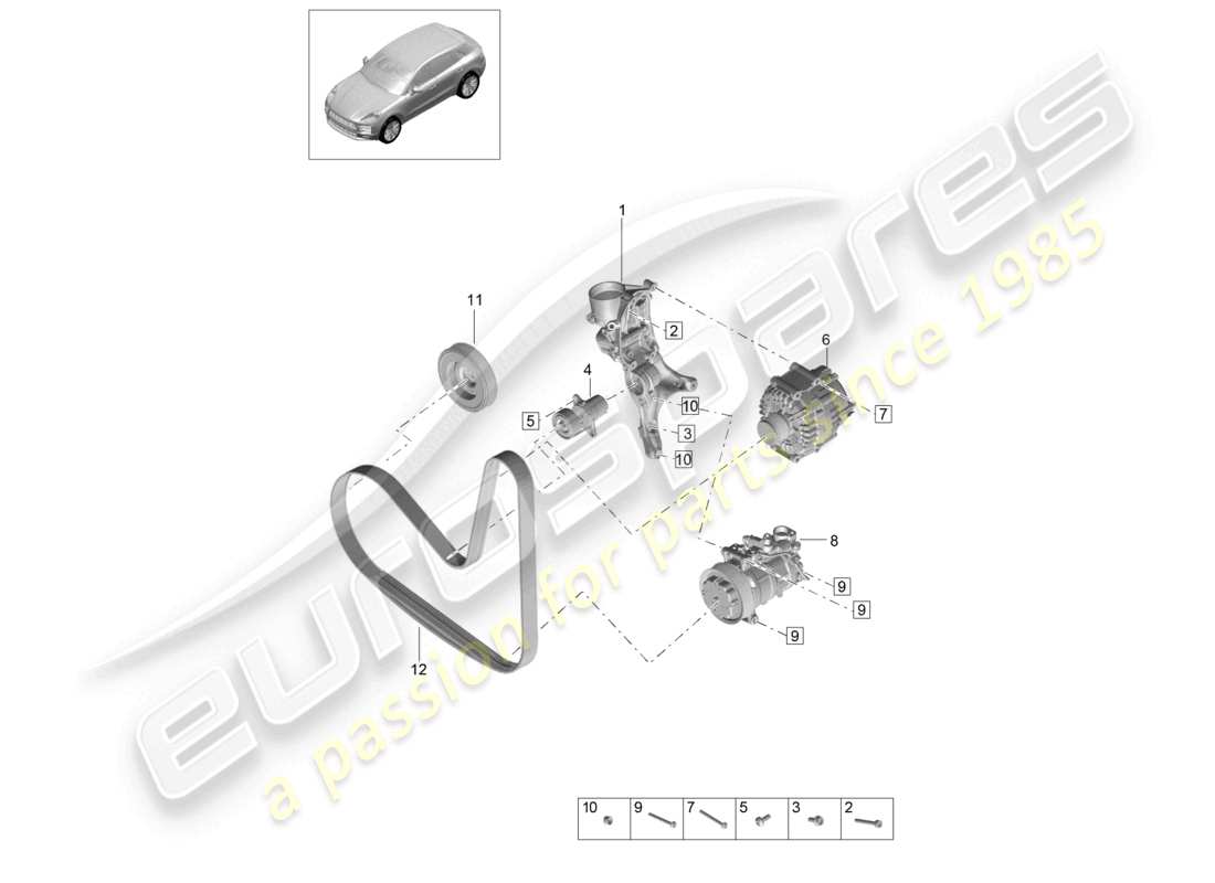 a part diagram from the porsche macan parts catalogue