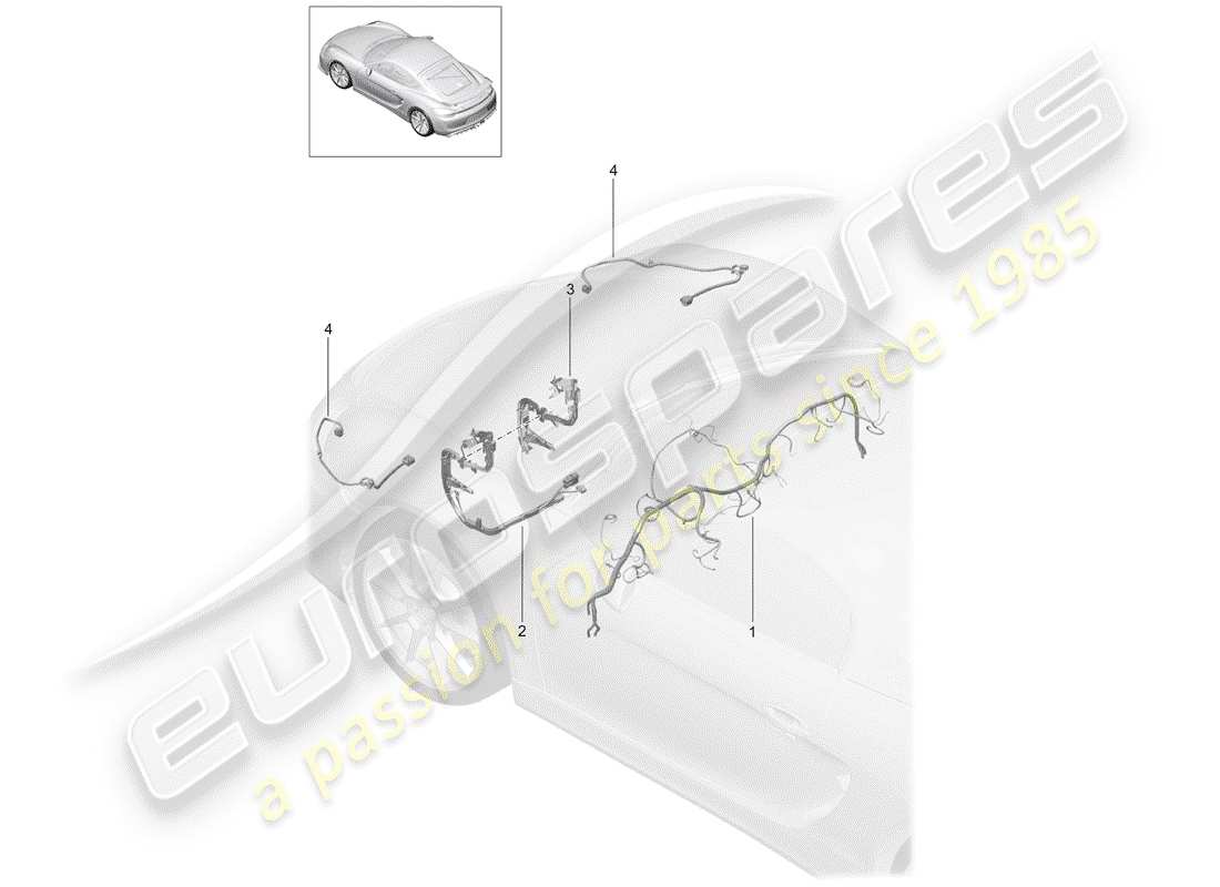 a part diagram from the porsche 2016 (981 cayman gt4) parts catalogue