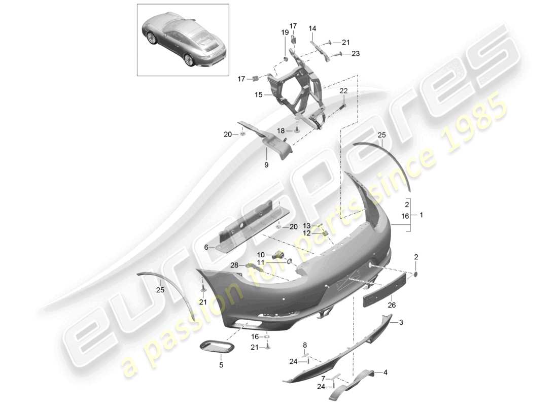 a part diagram from the porsche 2018 (991-2) parts catalogue