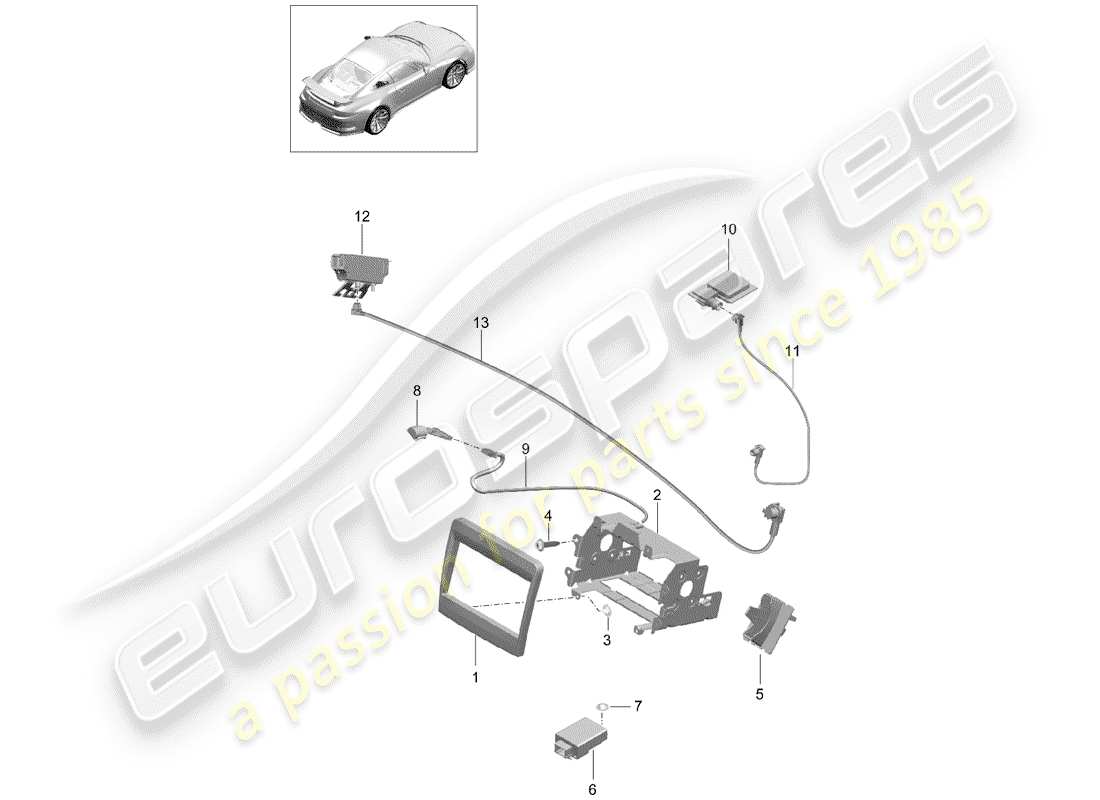 a part diagram from the porsche 991 parts catalogue