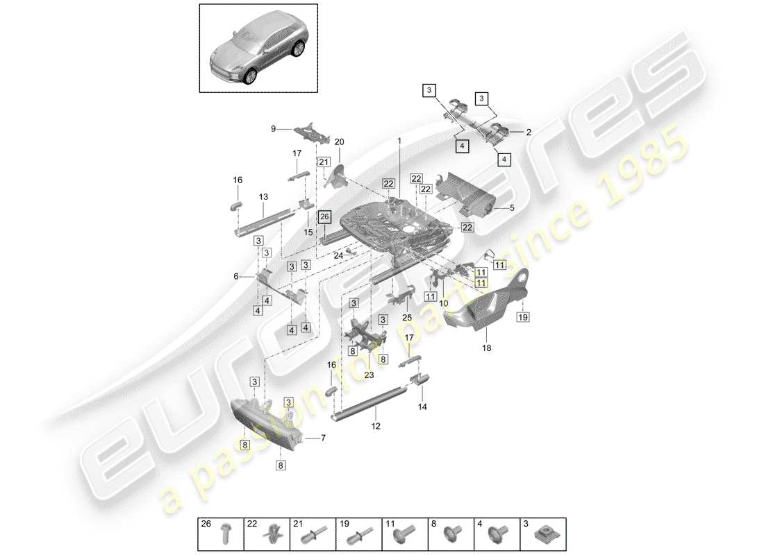 a part diagram from the porsche macan parts catalogue