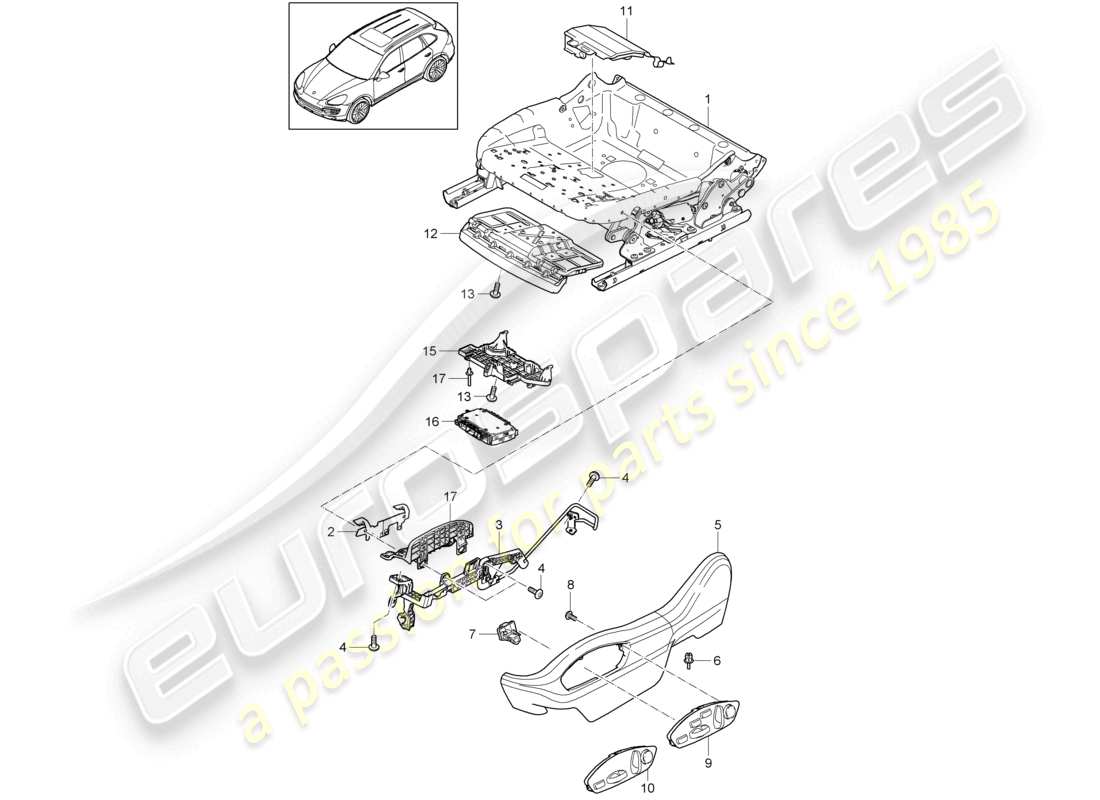 a part diagram from the porsche cayenne parts catalogue
