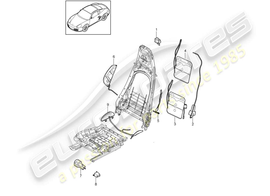 a part diagram from the porsche 2011 (987 cayman) parts catalogue
