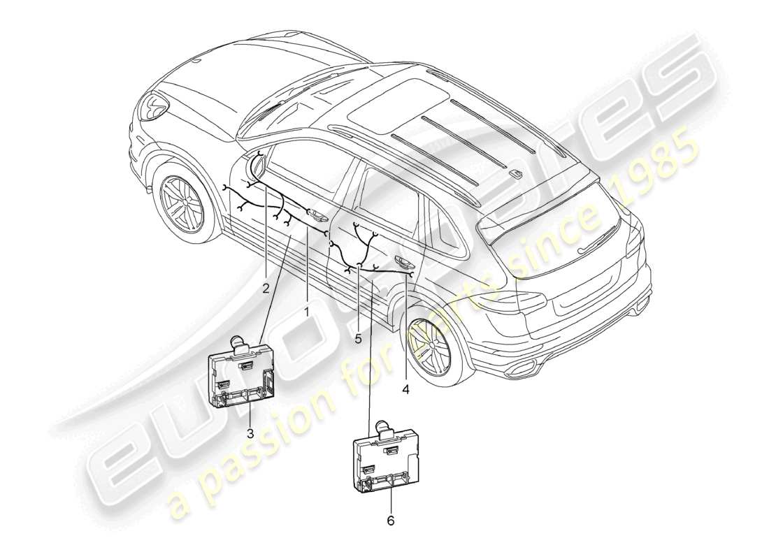 a part diagram from the porsche 2018 (cayenne e2 92a) parts catalogue