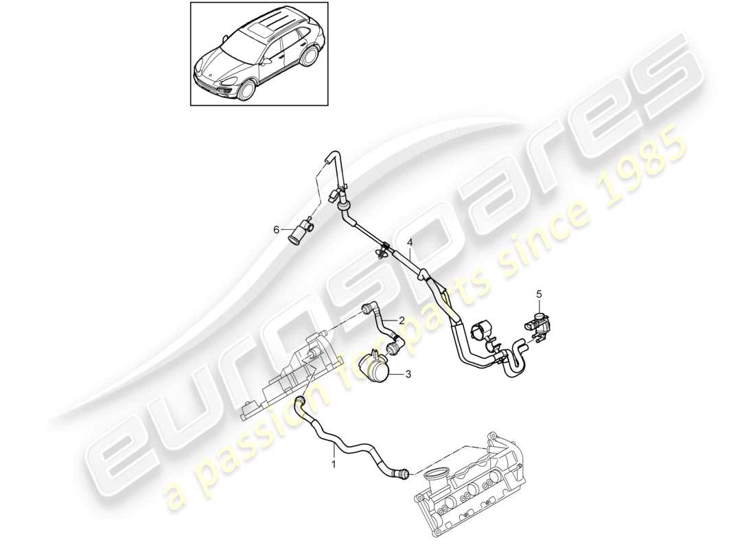 a part diagram from the porsche 2013 (cayenne e2 92a) parts catalogue