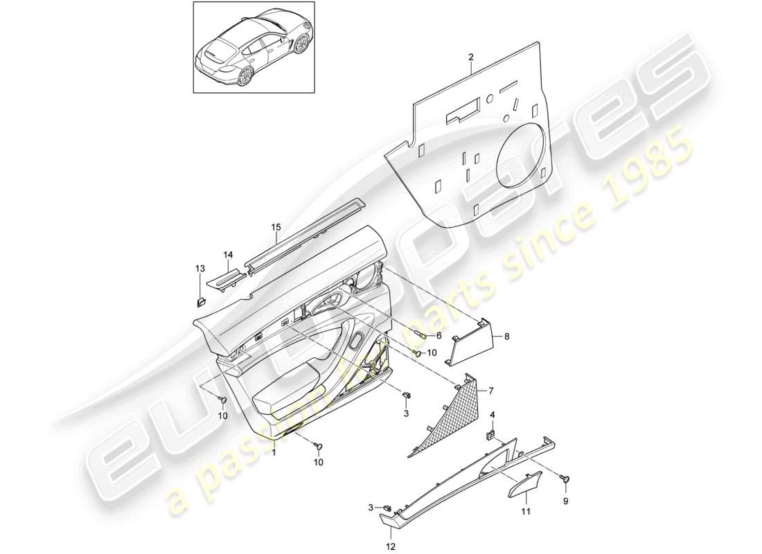 a part diagram from the porsche 2010 (cayenne e1 9pa) parts catalogue