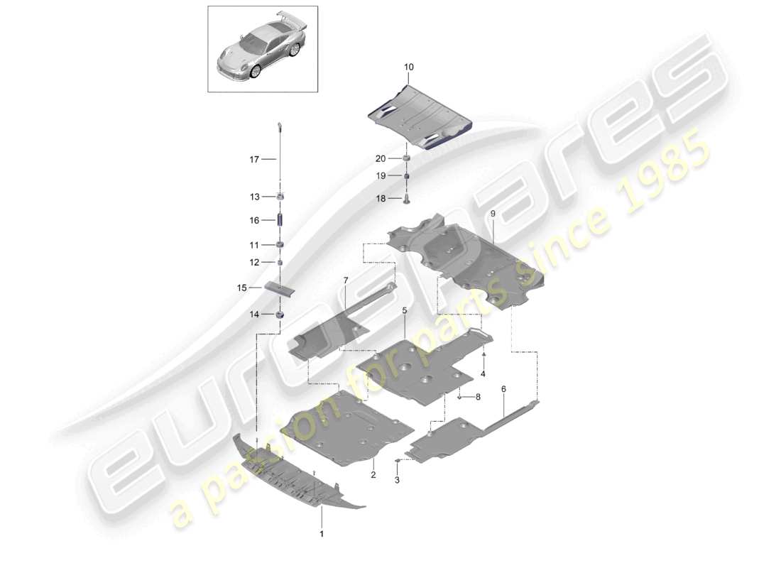 a part diagram from the porsche 2017 (991-2 turbo) parts catalogue