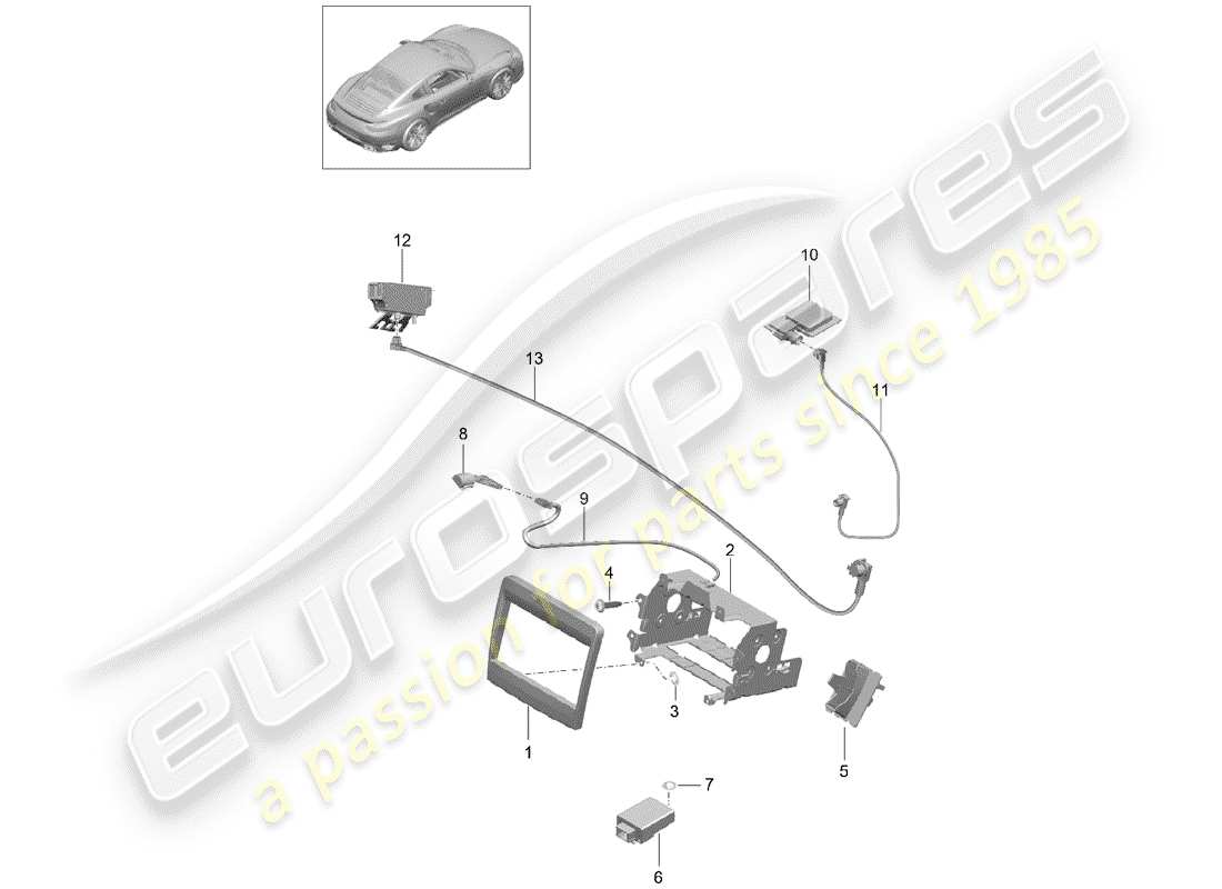 VIEW PARTS DIAGRAMS FROM THE PORSCHE 991 PARTS CATALOGUE a part diagram from the porsche 991 parts catalogue