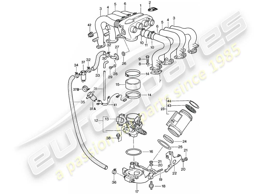 VIEW PARTS DIAGRAMS FROM THE PORSCHE 928 PARTS CATALOGUE a part diagram from the porsche 928 parts catalogue