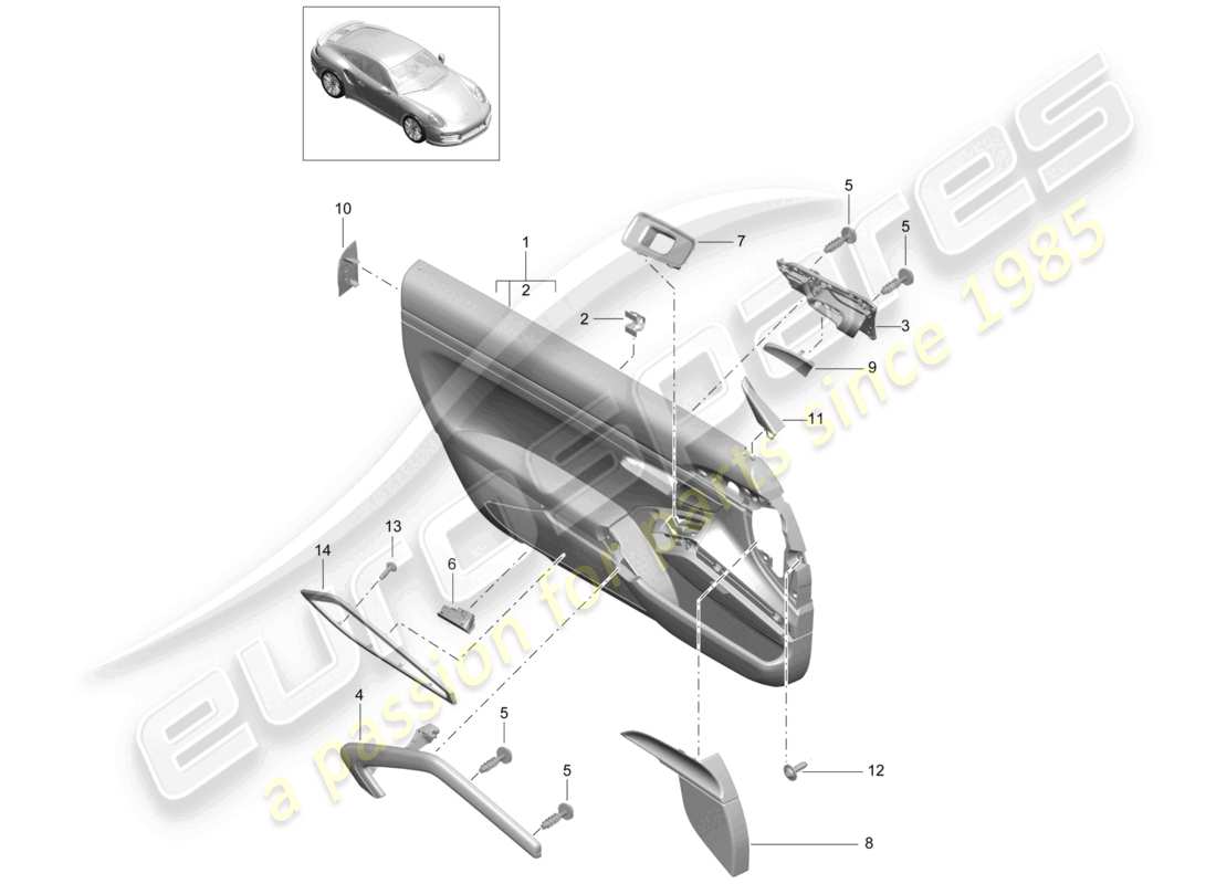 a part diagram from the porsche 2015 (991-1 turbo) parts catalogue