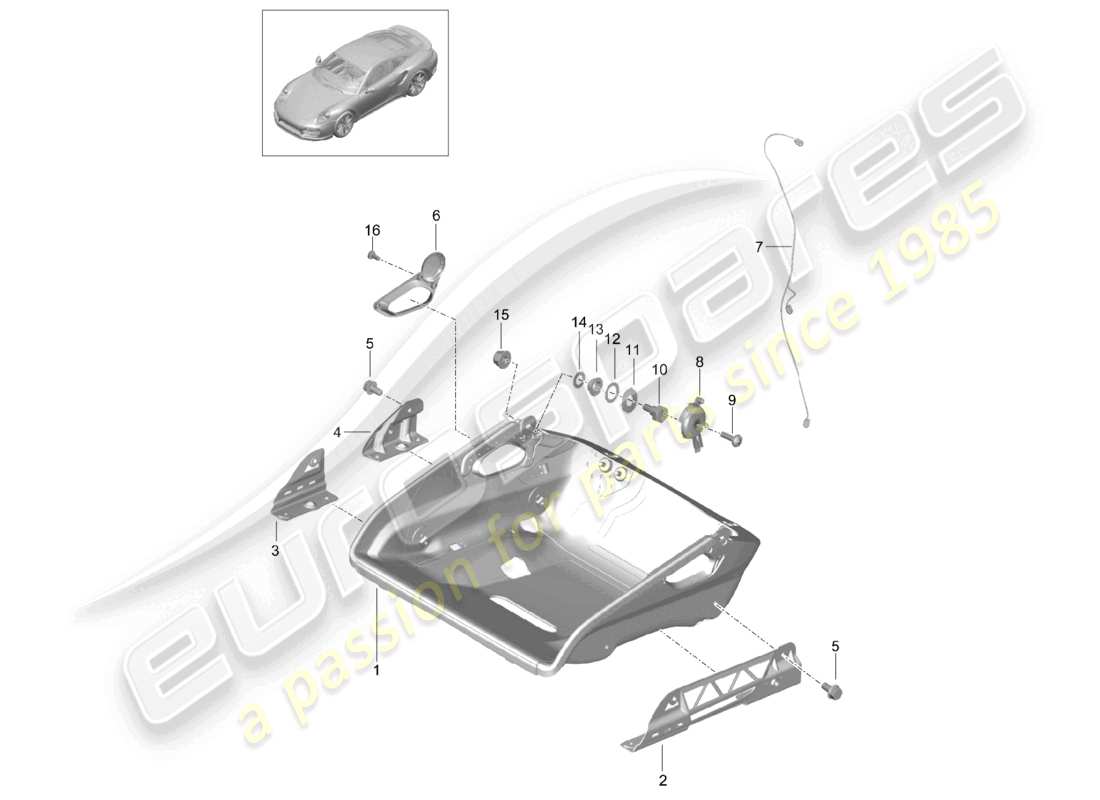 a part diagram from the porsche 2015 (991-1 turbo) parts catalogue