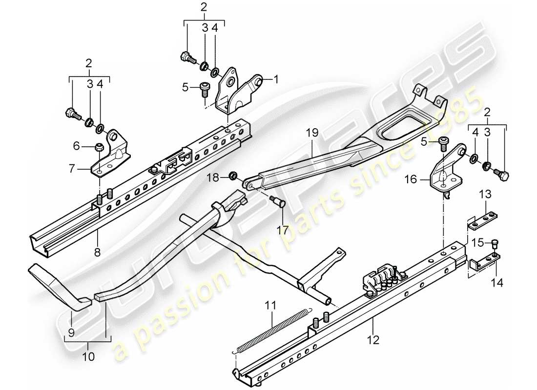 a part diagram from the porsche 2005 (996 gt3) parts catalogue