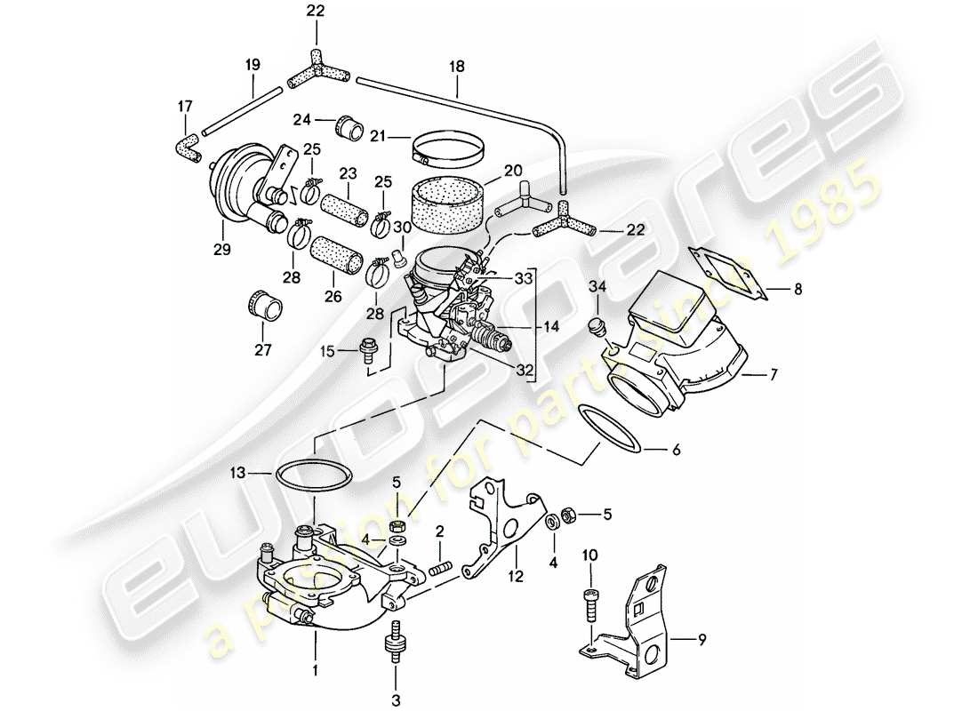 a part diagram from the porsche 928 parts catalogue