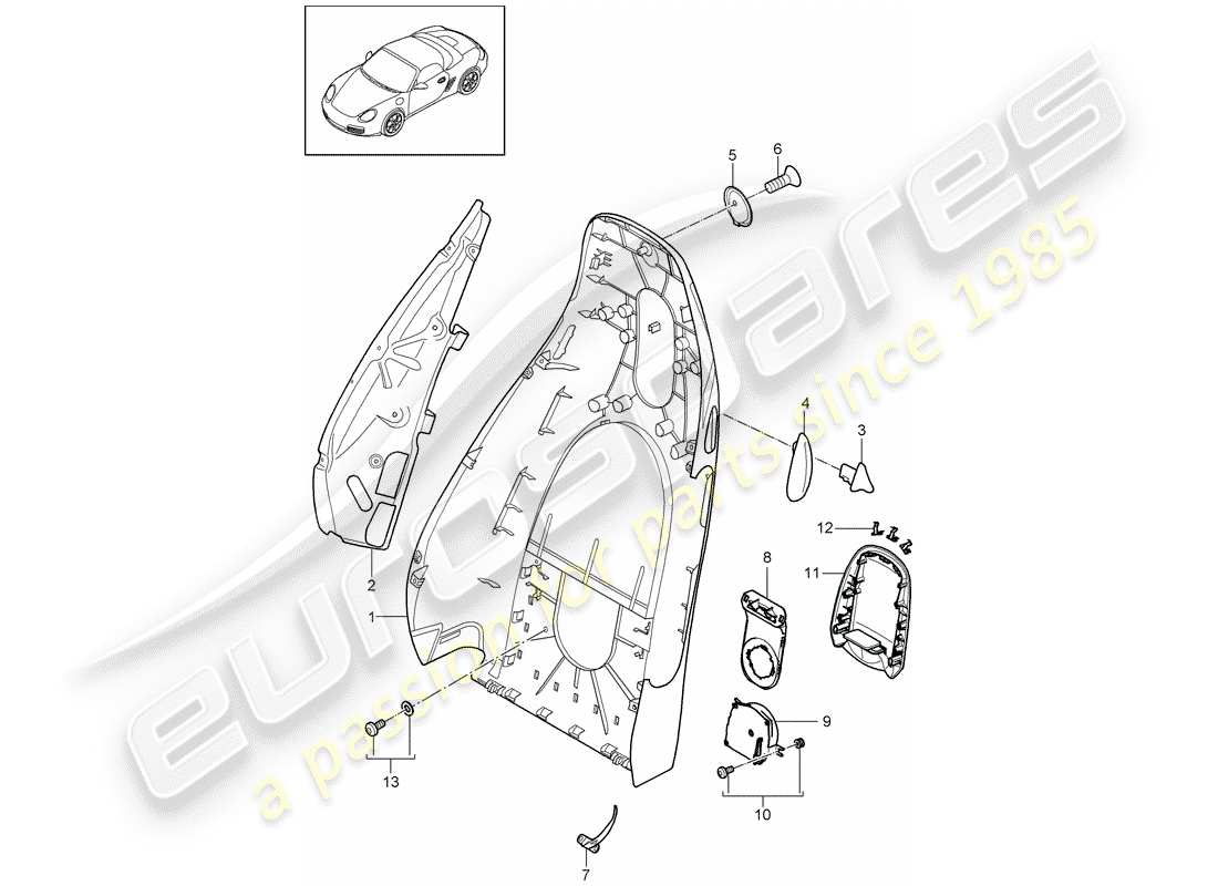 a part diagram from the porsche boxster parts catalogue