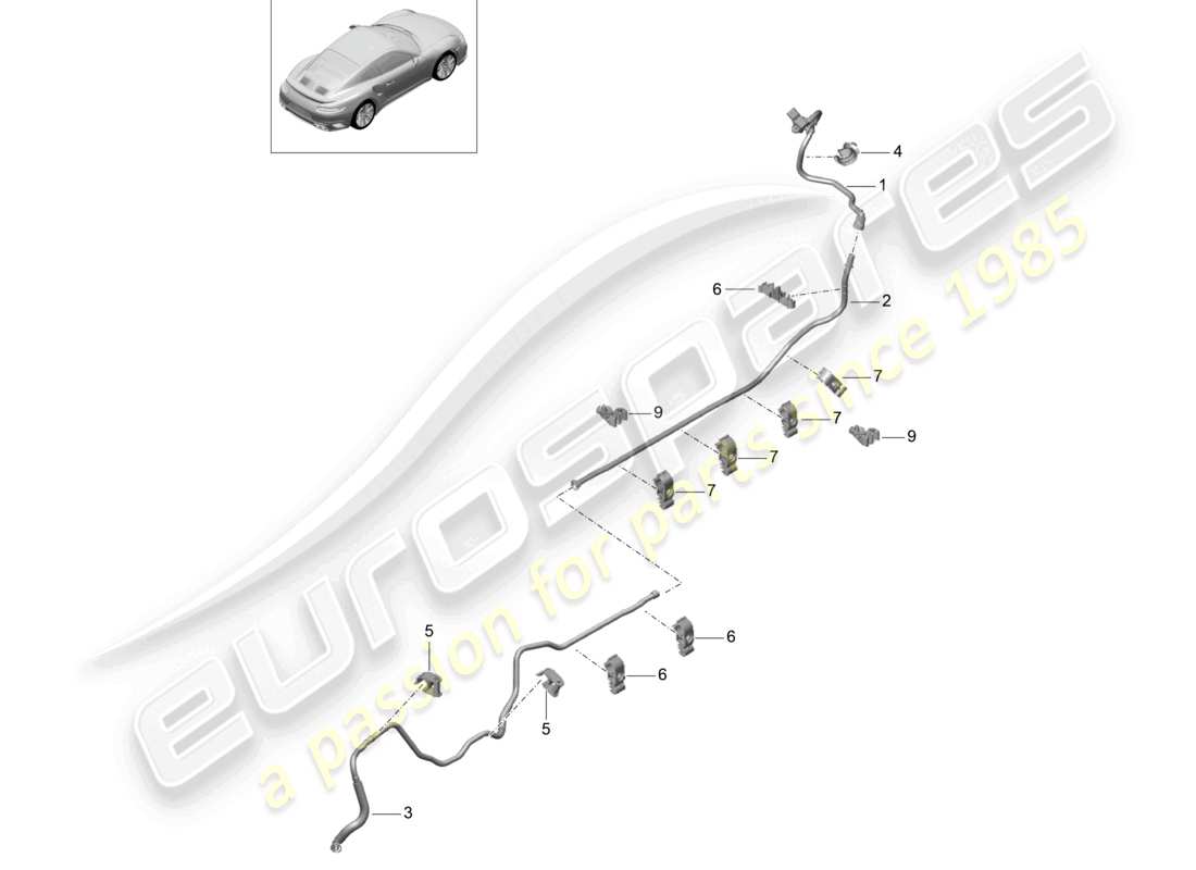 VIEW PARTS DIAGRAMS FROM THE PORSCHE 991 PARTS CATALOGUE a part diagram from the porsche 991 parts catalogue