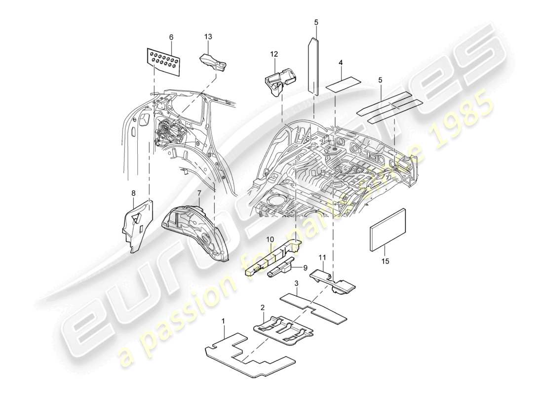 a part diagram from the porsche 2005 (cayenne e1 9pa) parts catalogue