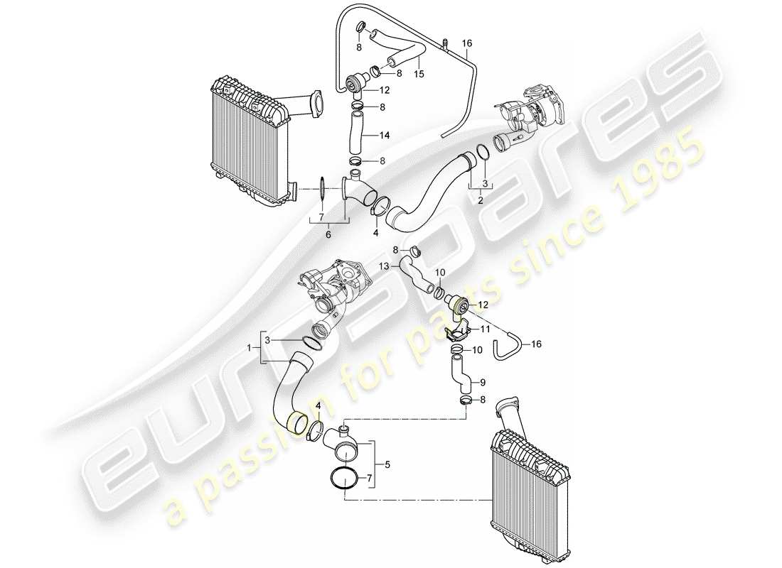 a part diagram from the porsche 2007 (cayenne e1 9pa) parts catalogue