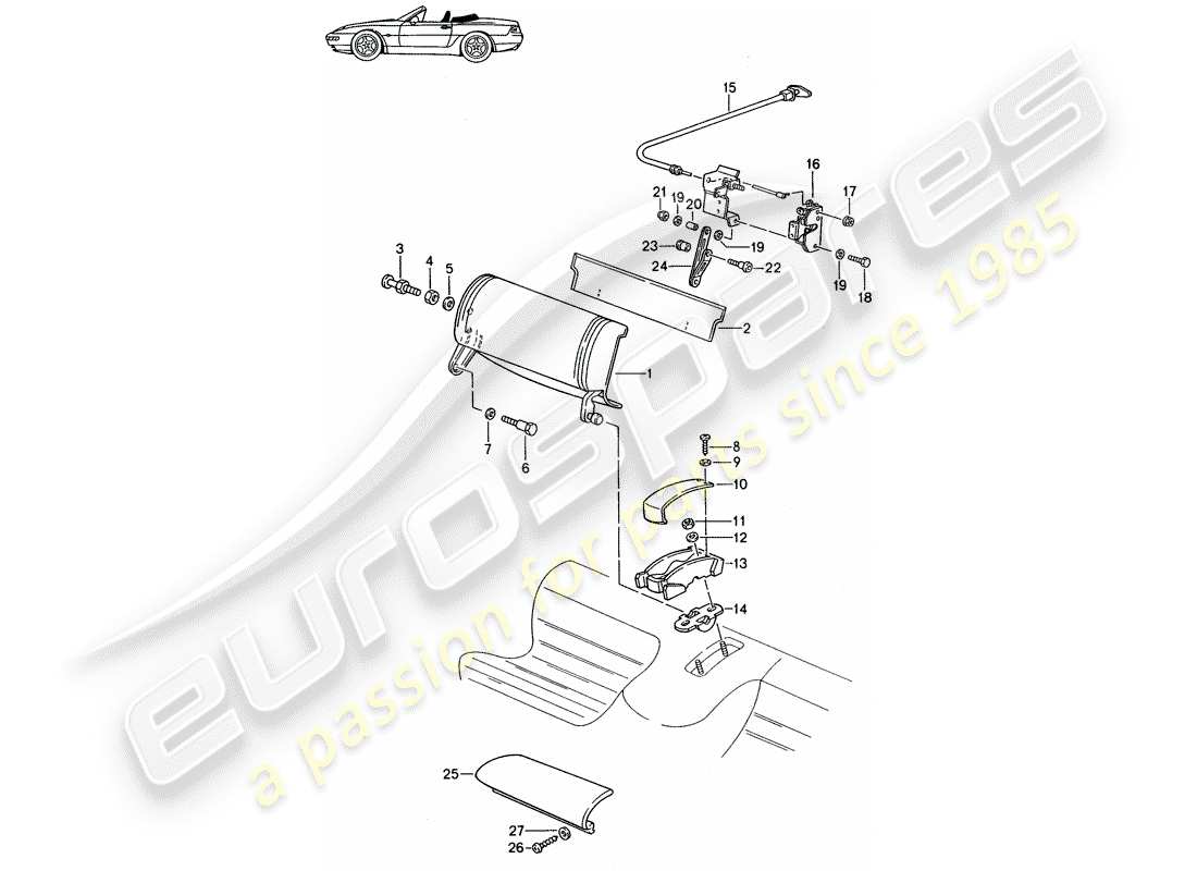 VIEW PARTS DIAGRAMS FROM THE PORSCHE ACCESSORIES AND TEQUIPMENT PARTS CATALOGUE a part diagram from the porsche accessories and tequipment parts catalogue