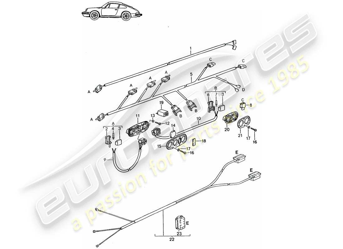 a part diagram from the porsche 1996 (seats for 944/968/911/928) parts catalogue