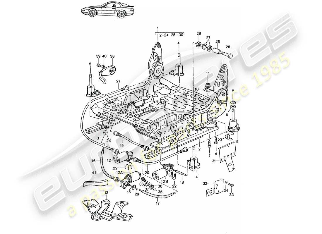 a part diagram from the porsche accessories and tequipment parts catalogue