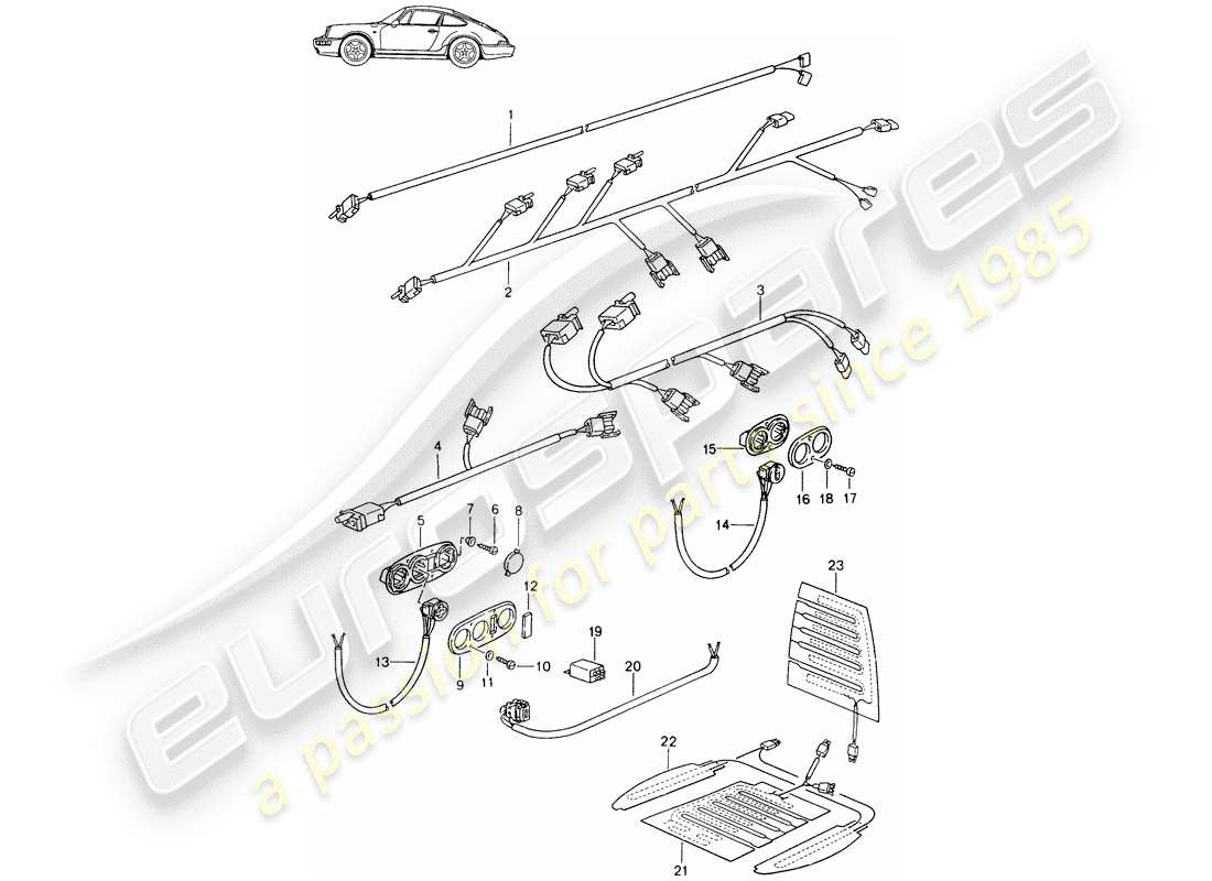 a part diagram from the porsche 1993 (seats for 944/968/911/928) parts catalogue