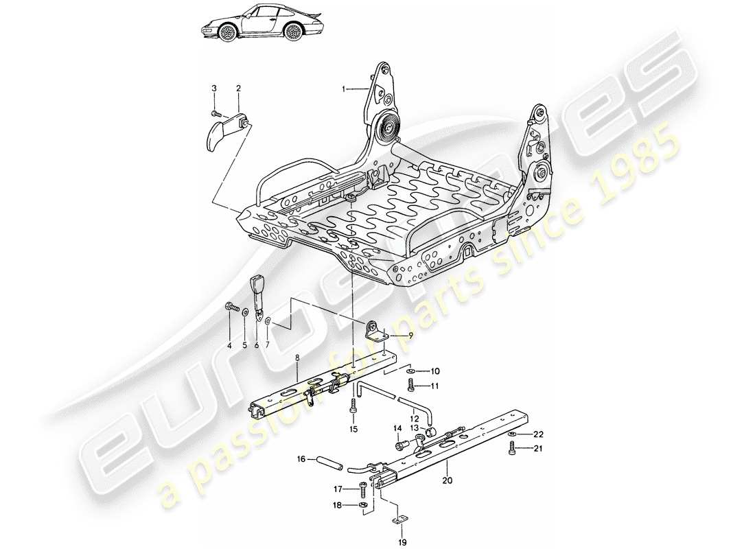 a part diagram from the porsche accessories and tequipment parts catalogue