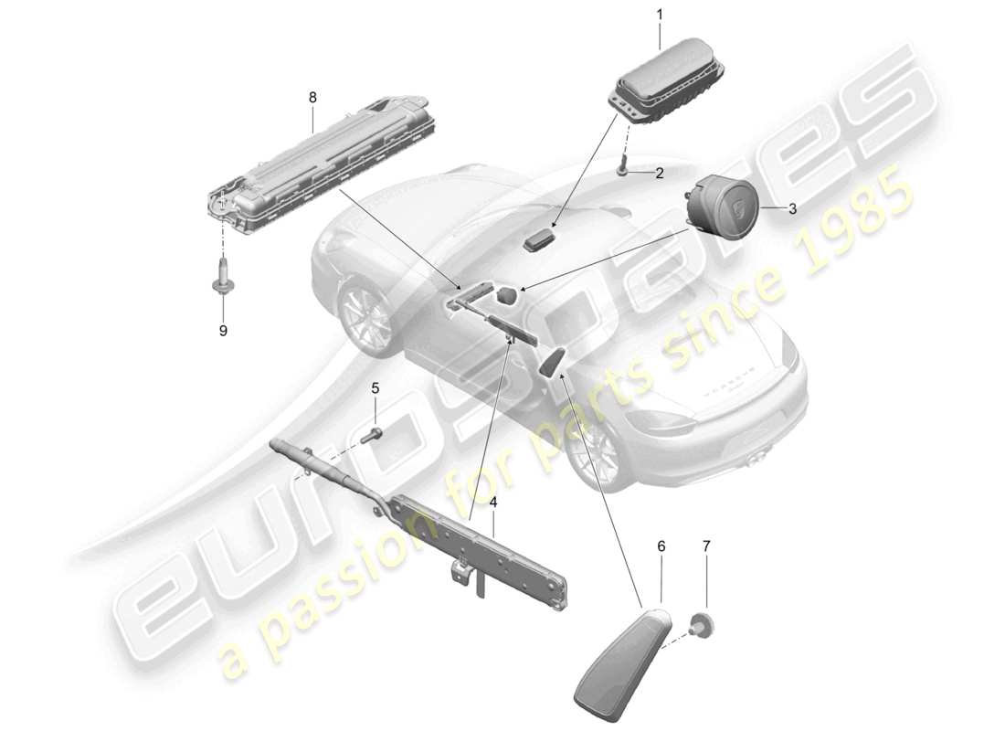 VIEW PARTS DIAGRAMS FROM THE PORSCHE BOXSTER PARTS CATALOGUE a part diagram from the porsche boxster parts catalogue