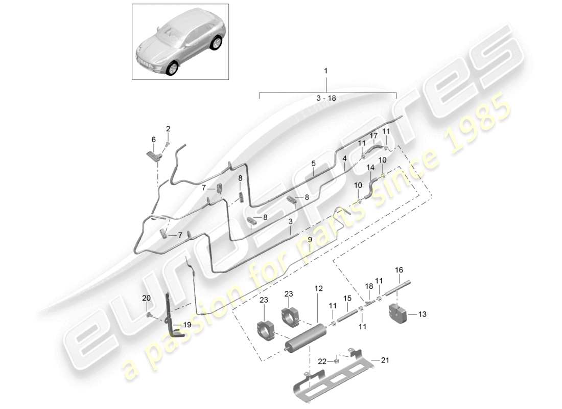 a part diagram from the porsche macan parts catalogue