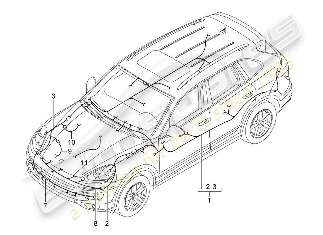 a part diagram from the porsche cayenne parts catalogue