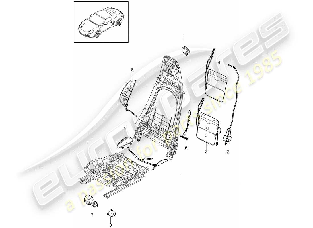 a part diagram from the porsche 2012 (987 boxster) parts catalogue
