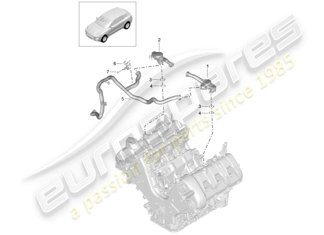 VIEW PARTS DIAGRAMS FROM THE PORSCHE MACAN PARTS CATALOGUE a part diagram from the porsche macan parts catalogue