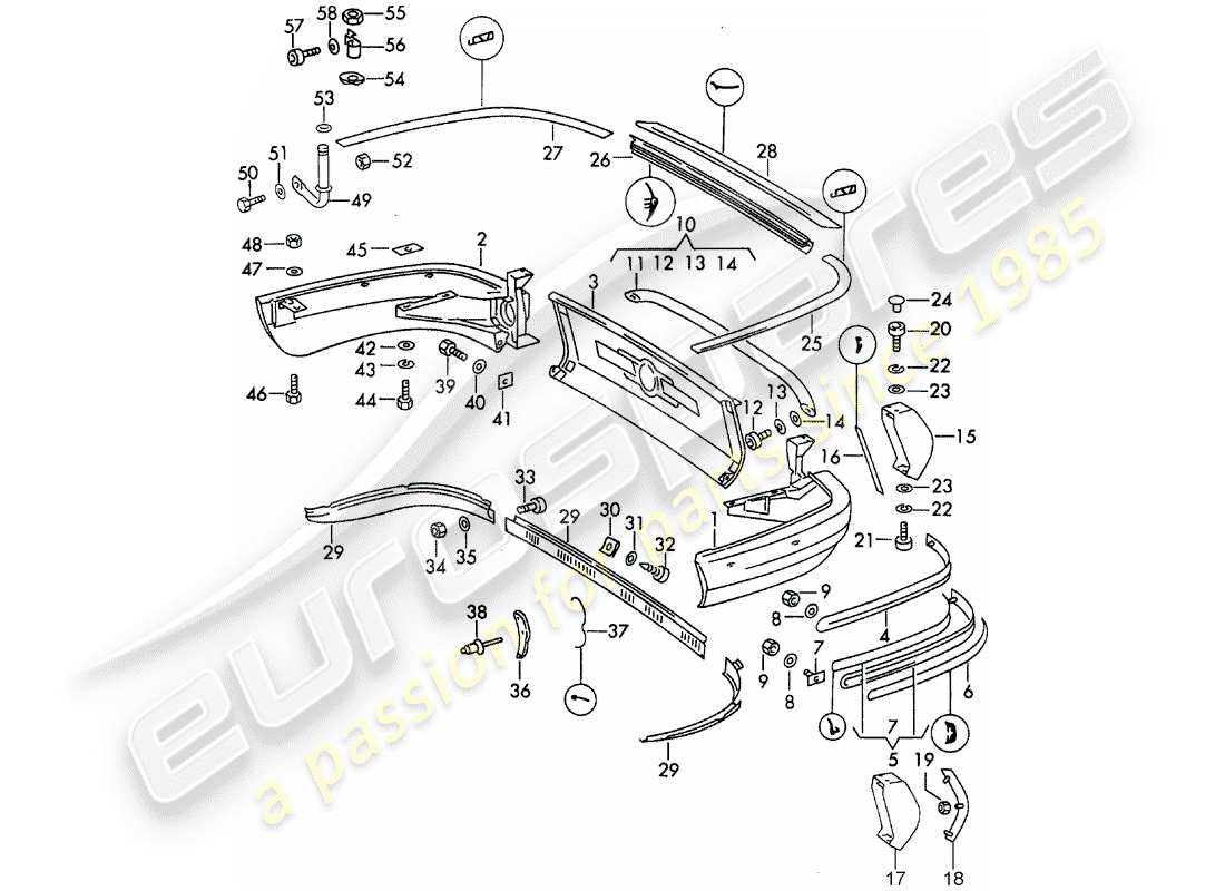 a part diagram from the porsche 911 parts catalogue