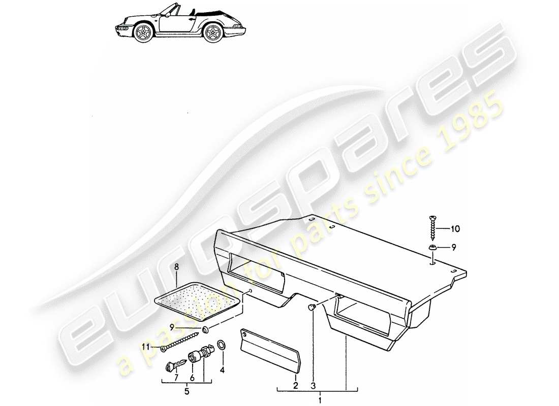 a part diagram from the porsche 1988 (seats for 944/968/911/928) parts catalogue