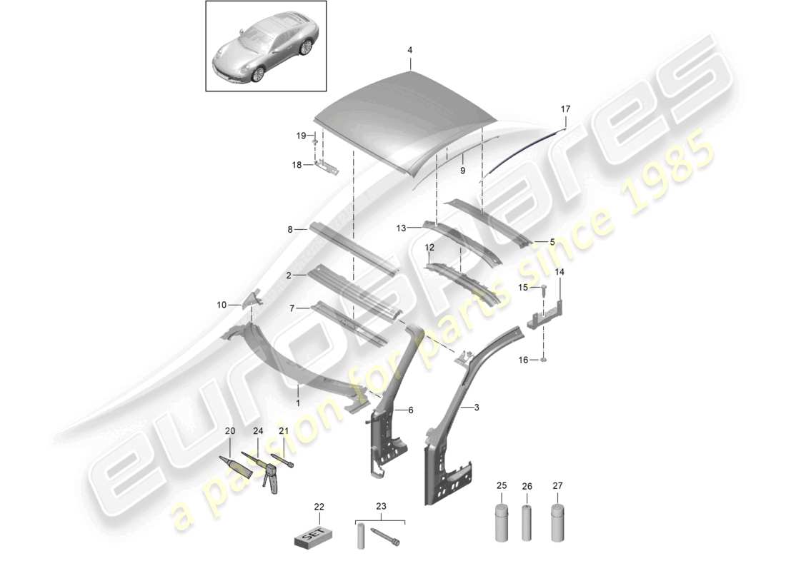 VIEW PARTS DIAGRAMS FROM THE PORSCHE 991 PARTS CATALOGUE a part diagram from the porsche 991 parts catalogue