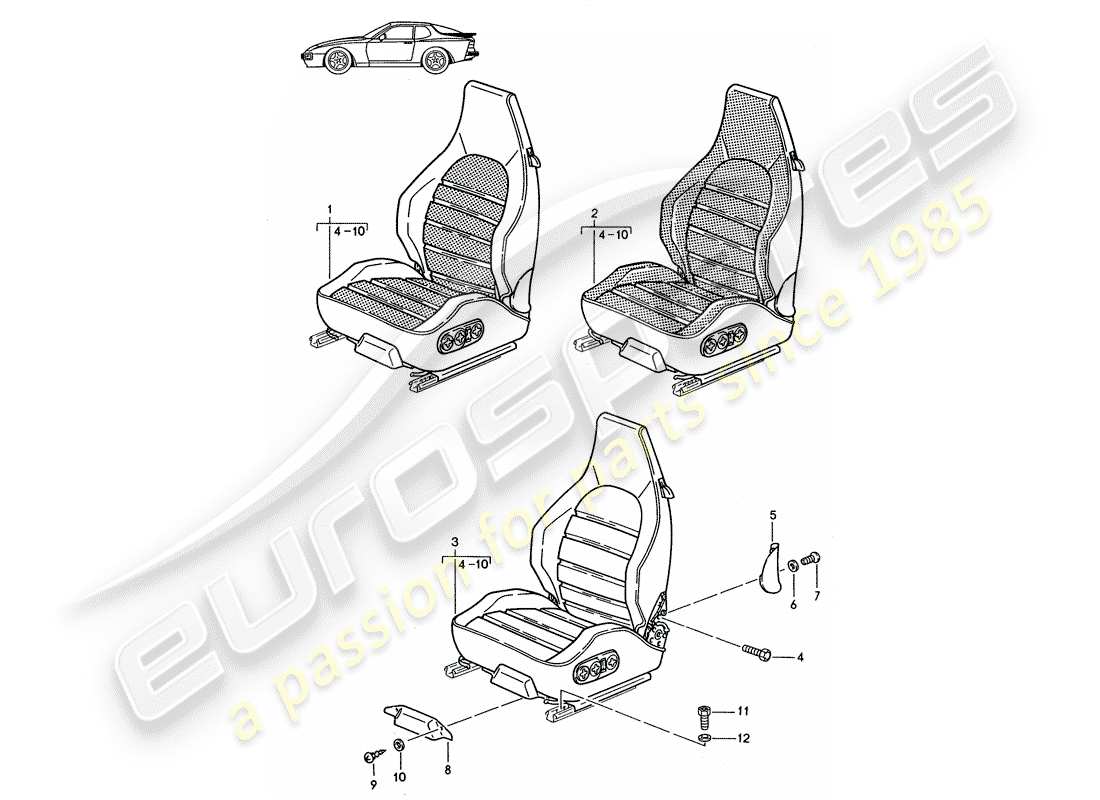 a part diagram from the porsche accessories and tequipment parts catalogue