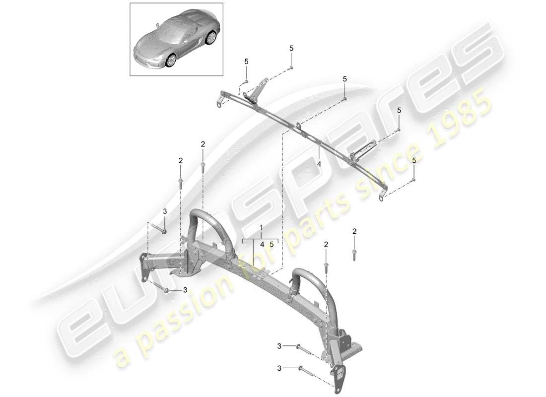 a part diagram from the porsche 2016 (981 boxster spyder) parts catalogue