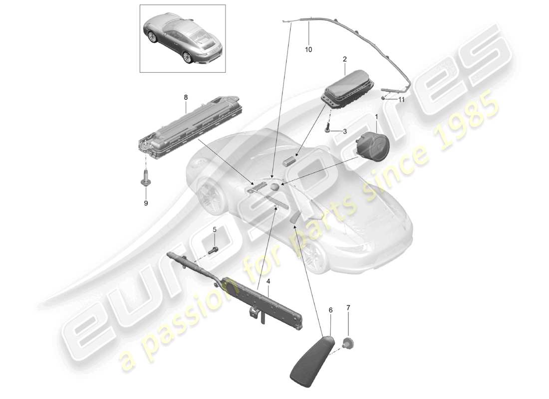 a part diagram from the porsche 2019 (991-2) parts catalogue