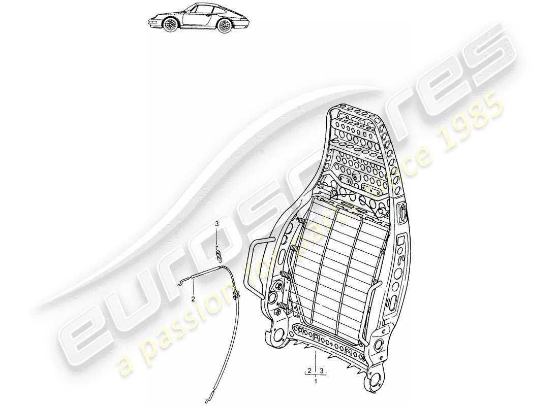 a part diagram from the porsche 1990 (seats for 944/968/911/928) parts catalogue