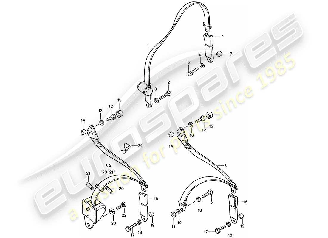 a part diagram from the porsche 1985 (928) parts catalogue