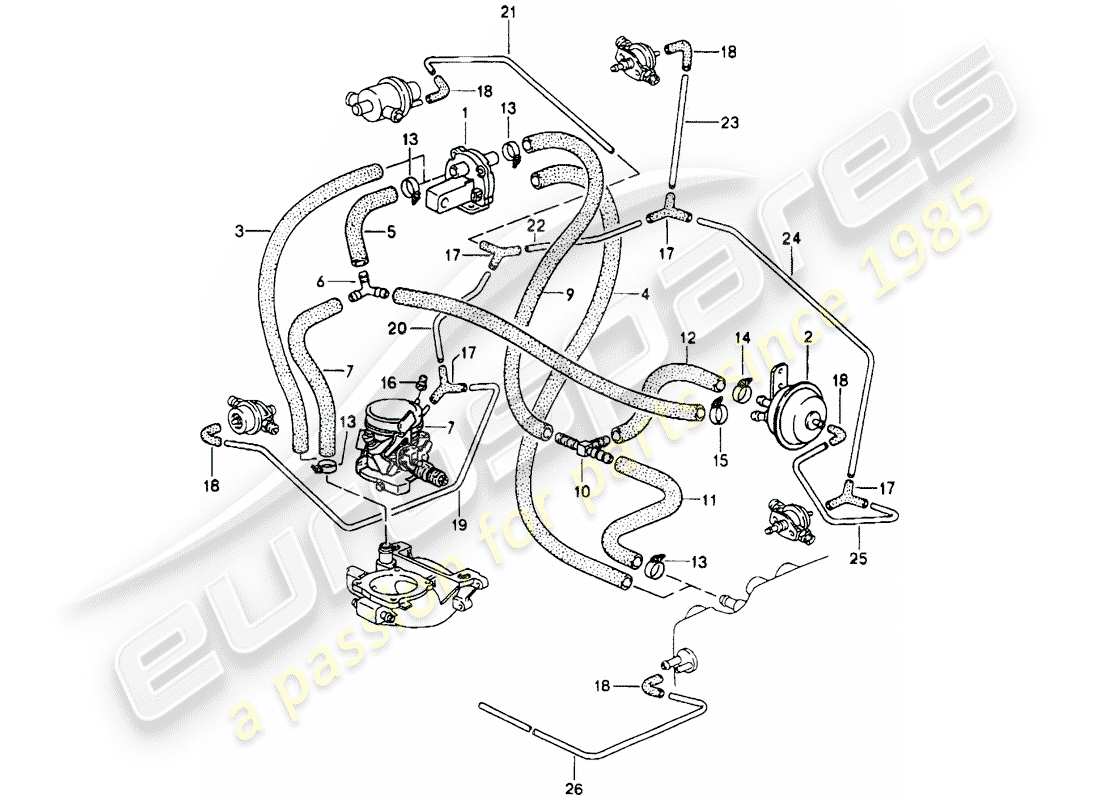 VIEW PARTS DIAGRAMS FROM THE PORSCHE 928 PARTS CATALOGUE a part diagram from the porsche 928 parts catalogue