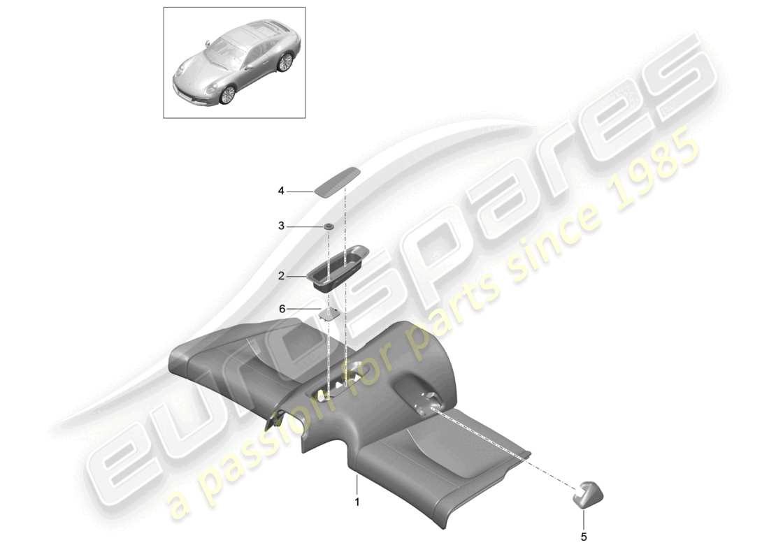 VIEW PARTS DIAGRAMS FROM THE PORSCHE 991 PARTS CATALOGUE a part diagram from the porsche 991 parts catalogue